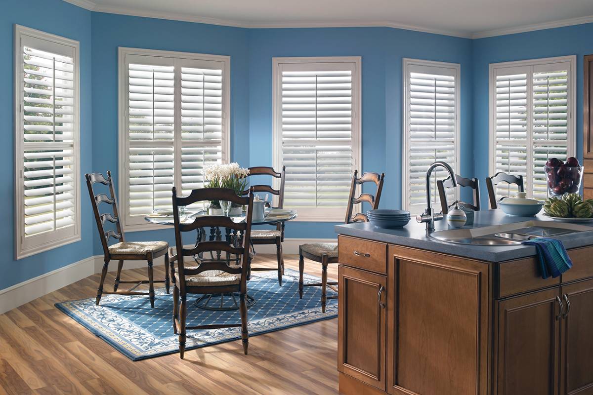 Modern Kitchen with plantation shutters near Cary, North Carolina (NC)