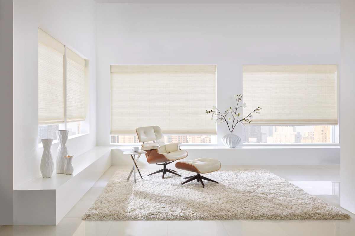 Zen Living Room Tips, Woven wood shades near Clayton, North Carolina (NC)